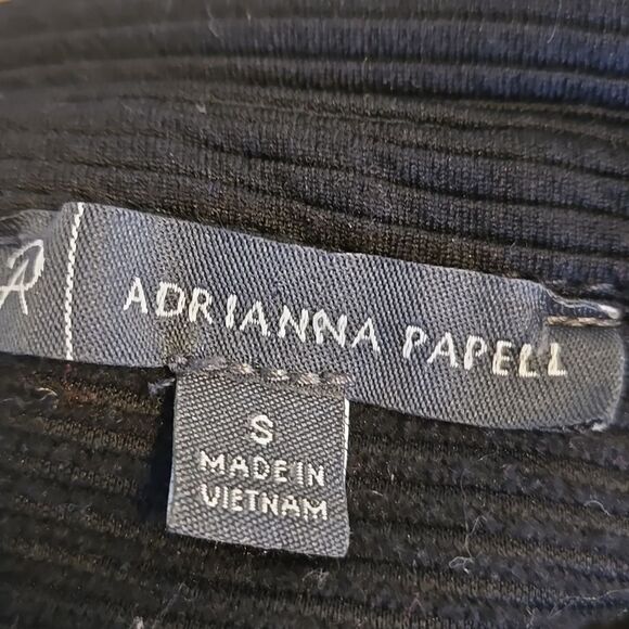 Adrianna Papell Black Stretch Basic Shirt And Cropped Pants Set - Picture 8 of 9